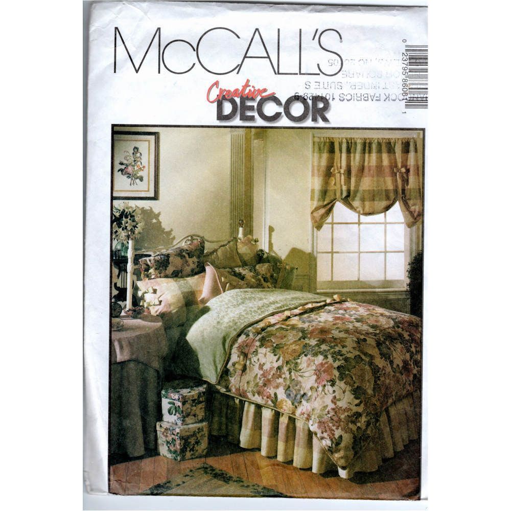McCalls 8606 Sewing Pattern NEW & UNCUT Creative Decor Bedding Curtains Pillow +